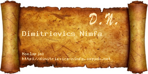 Dimitrievics Nimfa névjegykártya
